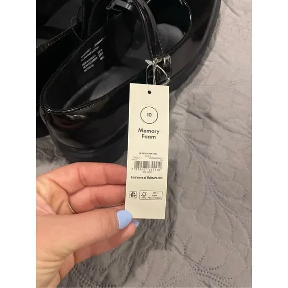 No Boundaries Mary Jane Memory Foam Black Women’s 10 New - Picture 4 of 5